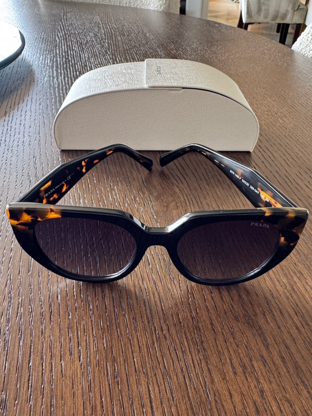 Prada Tortoiseshell Acetate Sunglasses - Dark Brown/Amber